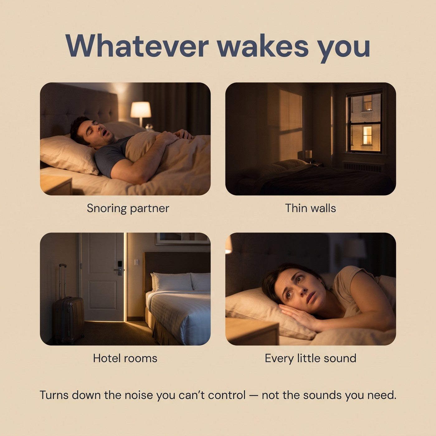 Snoring partner thin walls hotel rooms and every little sound