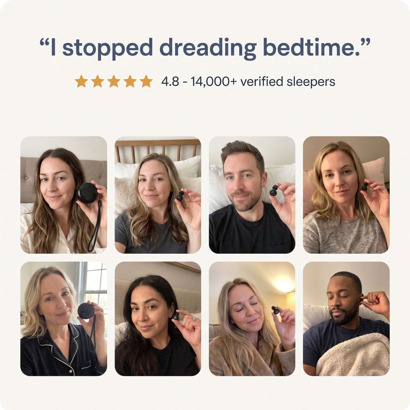 Verified customer reviews rated 4.8 from over 14000 sleepers