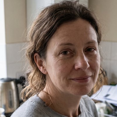 Erin W., a Quiet customer, photographed at home